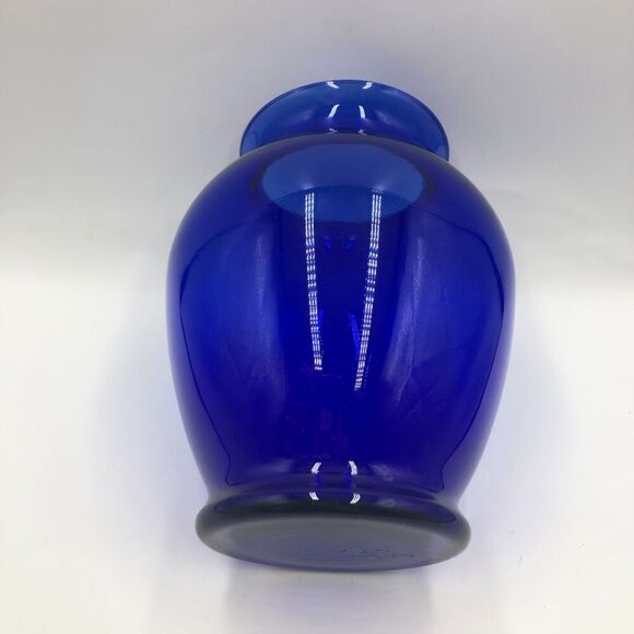 Cobalt Blue Glass Vase Tabletop Shelf Decor Collectible Medium Size Accent Piece - Picture 3 of 10